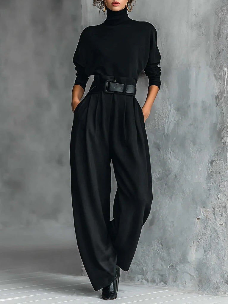 Juliet | Conjunto de suéter de cuello alto y pantalón recto