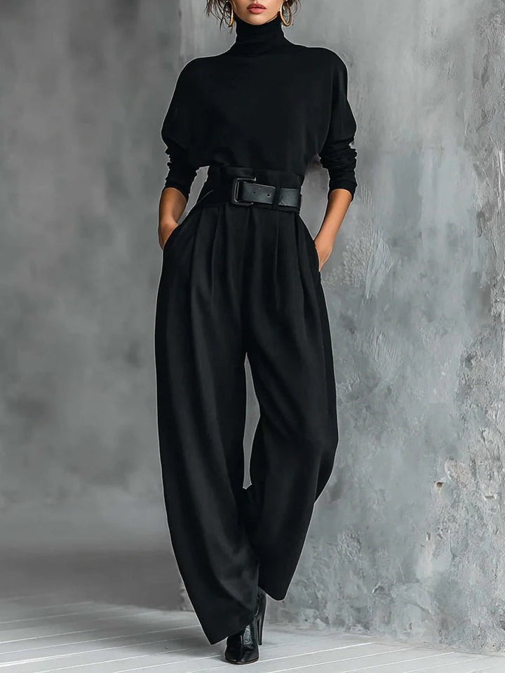 Juliet | Conjunto de suéter de cuello alto y pantalón recto