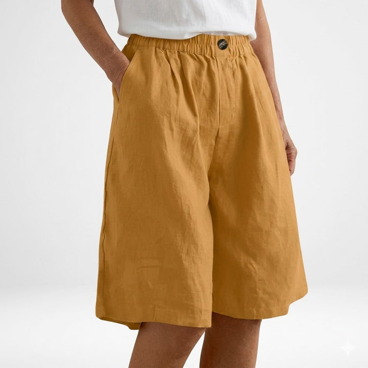 Isabella | Pantalones cortos de gran tamaño con cintura elástica, confort estival natural