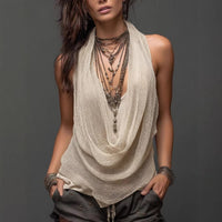 Victoria | Top Halter de Malla de Doble Capa