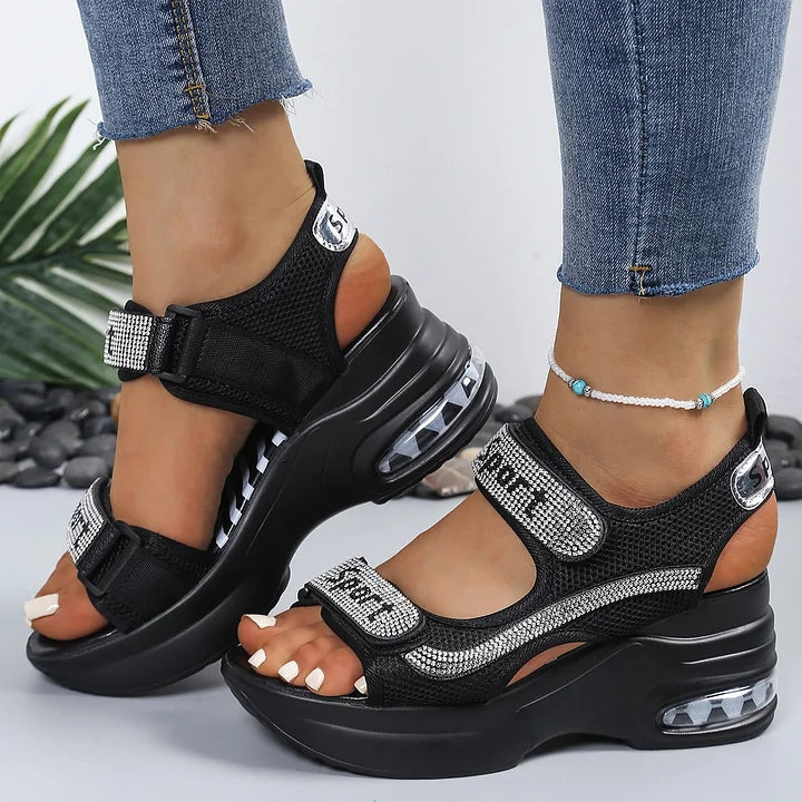 Elena | Sandalias ortopédicas de moda con cristales