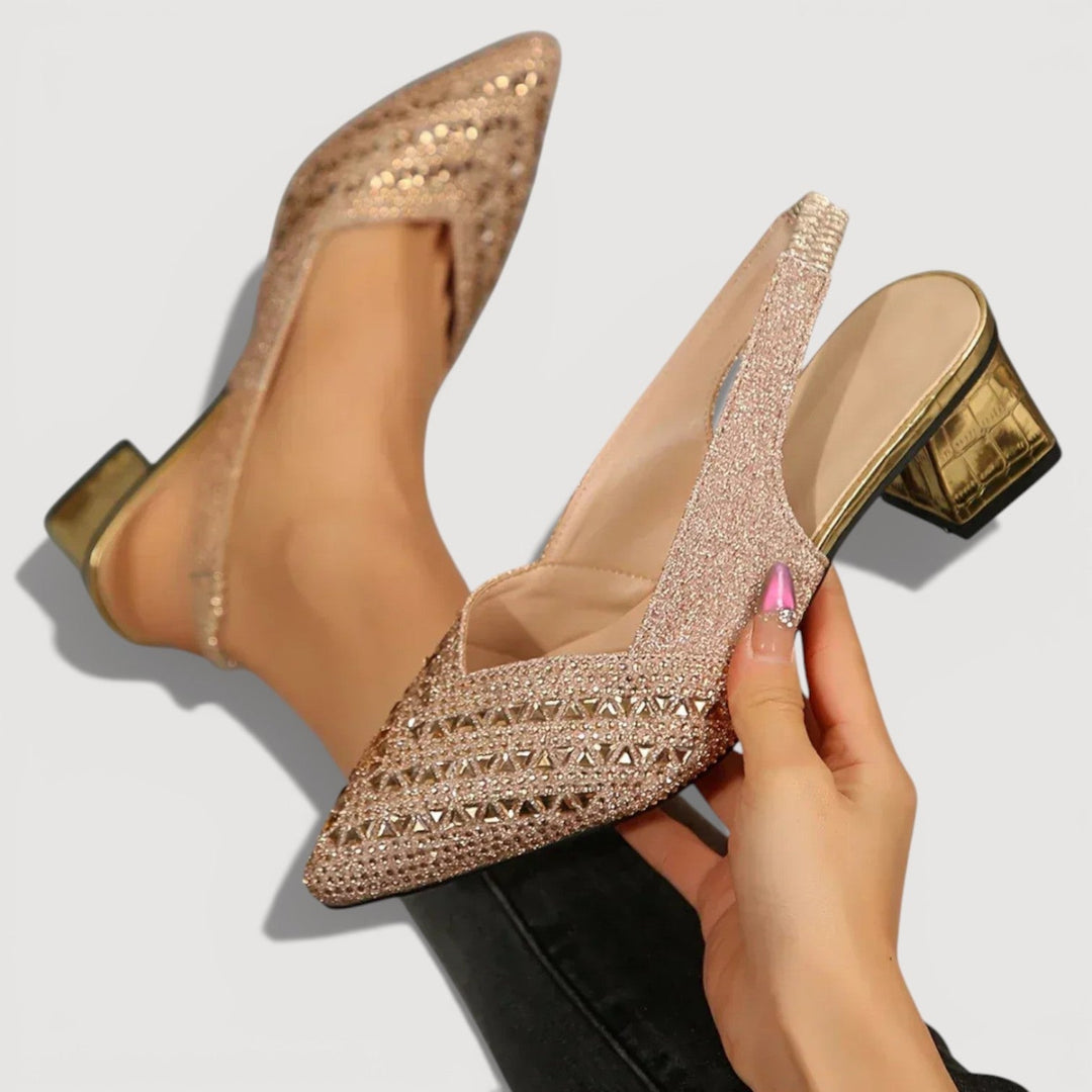 Albertina | Tacones Elegantes Slingback con Brillo - 6