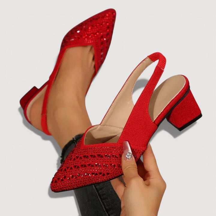 Albertina | Tacones Elegantes Slingback con Brillo - 7