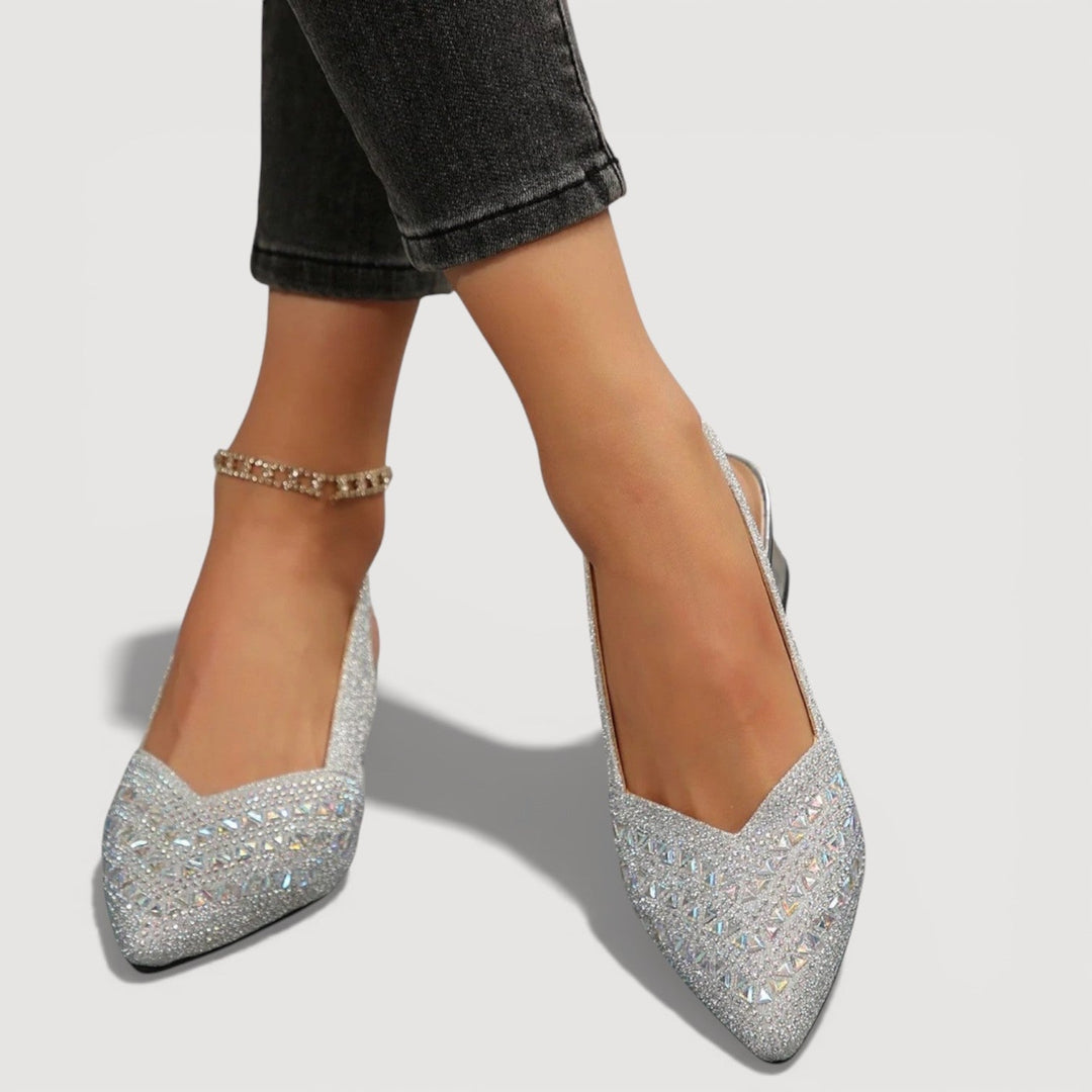 Albertina | Tacones Elegantes Slingback con Brillo - 8