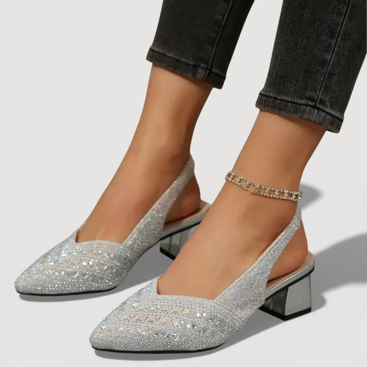 Albertina | Tacones Elegantes Slingback con Brillo - 9