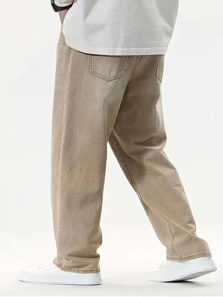 Alipio | Vaqueros Anchos Beige de Corte Holgado - 4