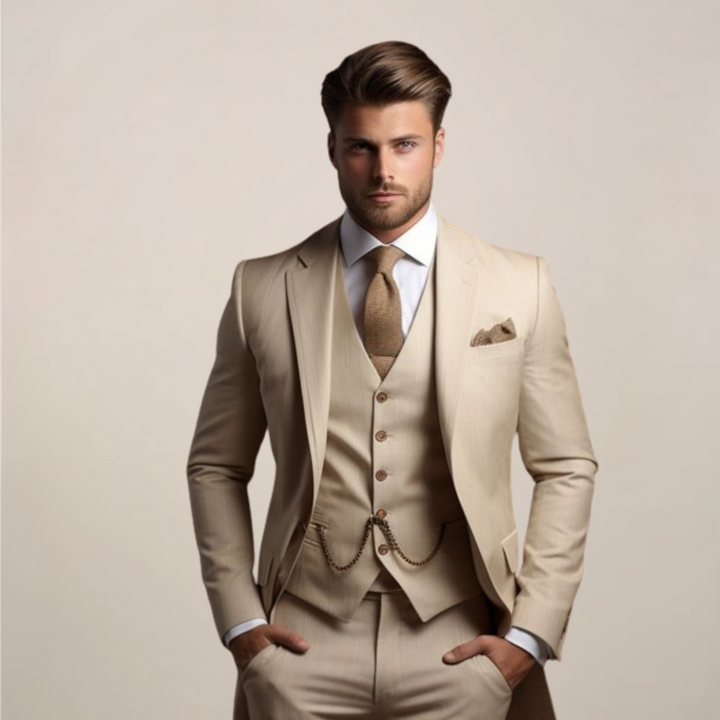 Amador | Traje de Hombre de Tres Piezas para Ceremonia - Beige