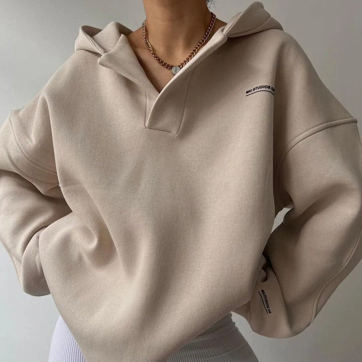 Antonina | Sudadera con Capucha Oversize de Manga Larga - Beige
