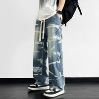 Atilano | Vaqueros Anchos Estampados con Cintura de Cordón