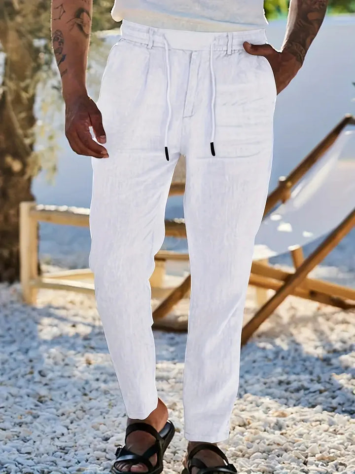 Daniel | Pantalones Largos De Lino Con Cordón