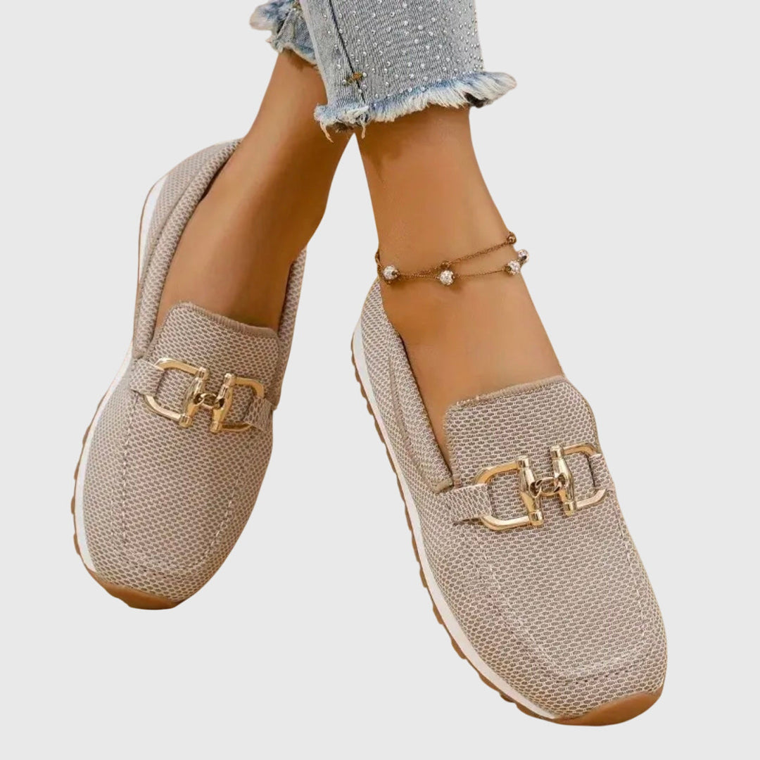 Rocío - Mocasines Ortopédicos de Mujer con Herraje Dorado
