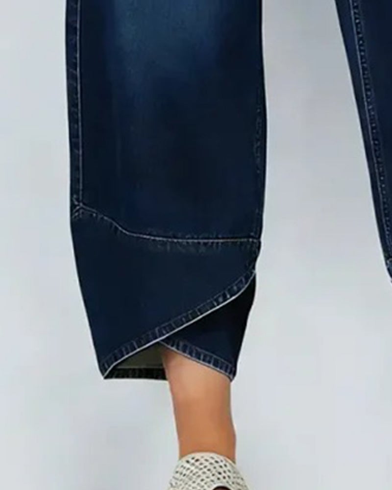 Elena | Jeans Cortos de Pierna Ancha Casual