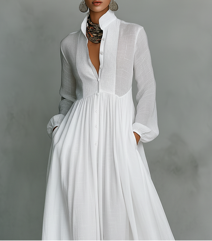 Sara | Vestido maxi minimalista refinado