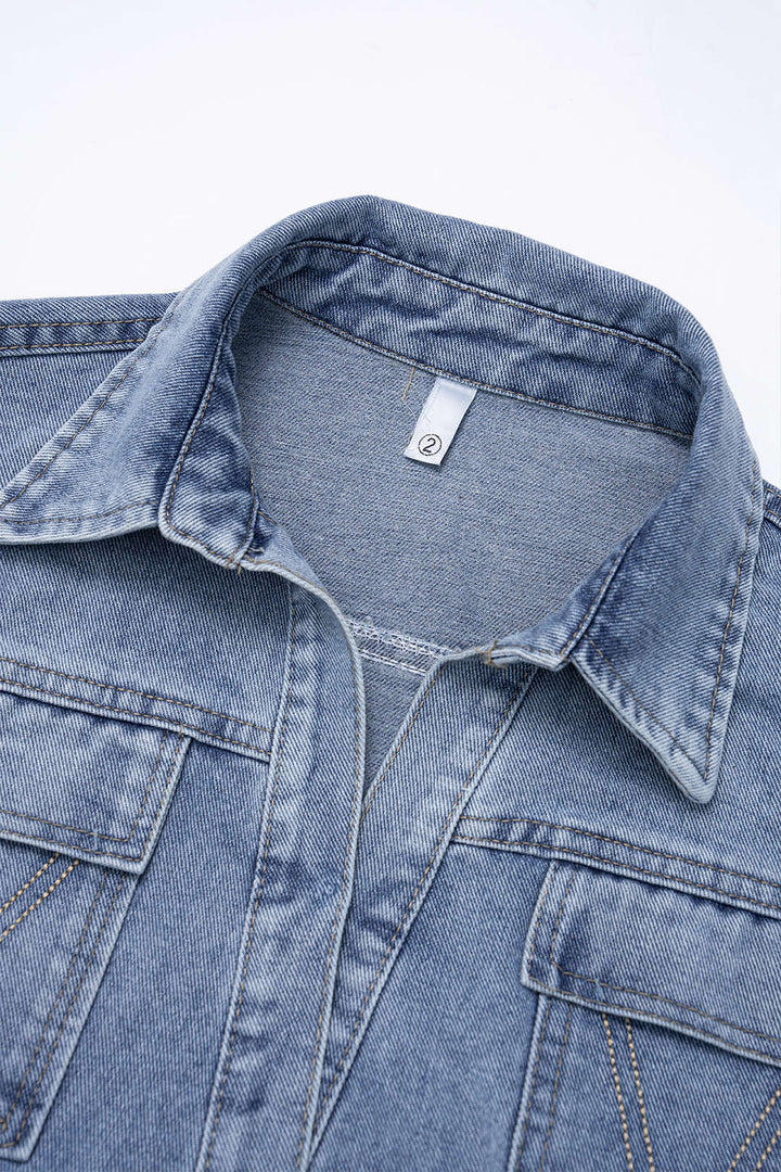 Elodia | Camisa Vaquera de Mujer de Manga Larga con Lazada