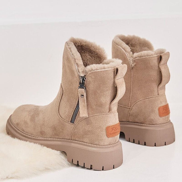 Maximina | Botines de Invierno de Ante sin Cordones Forrados