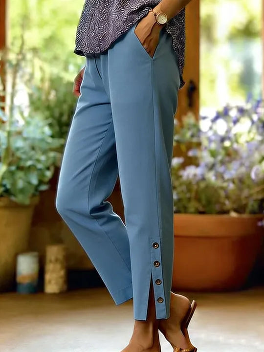 Lucía | Pantalones Casuales de Corte Suelto con Botones