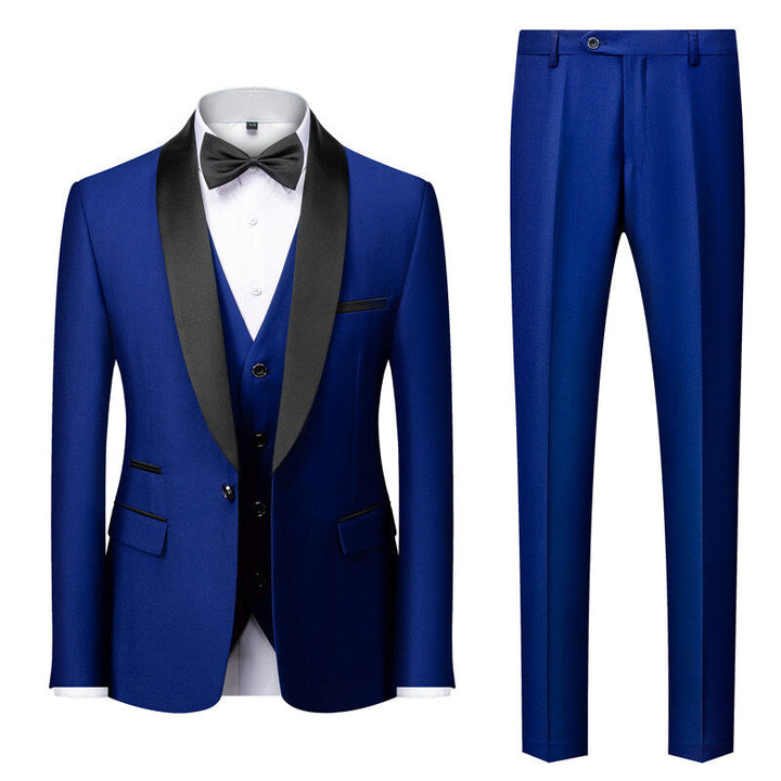 Cayetano | Esmoquin Completo con Chaleco y Pantalón Estrecho - Azul real
