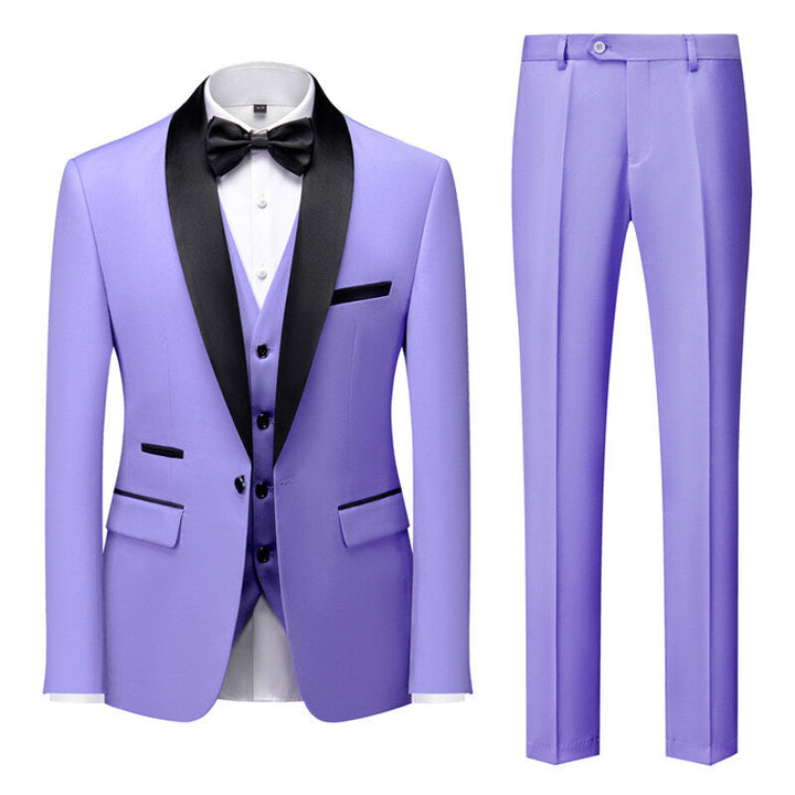 Cayetano | Esmoquin Completo con Chaleco y Pantalón Estrecho - Violeta