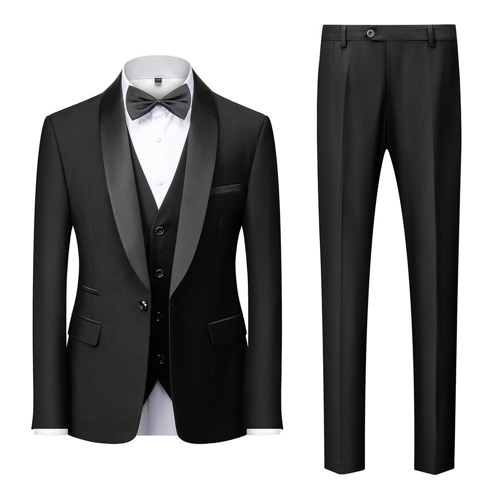 Cayetano | Esmoquin Completo con Chaleco y Pantalón Estrecho - Negro