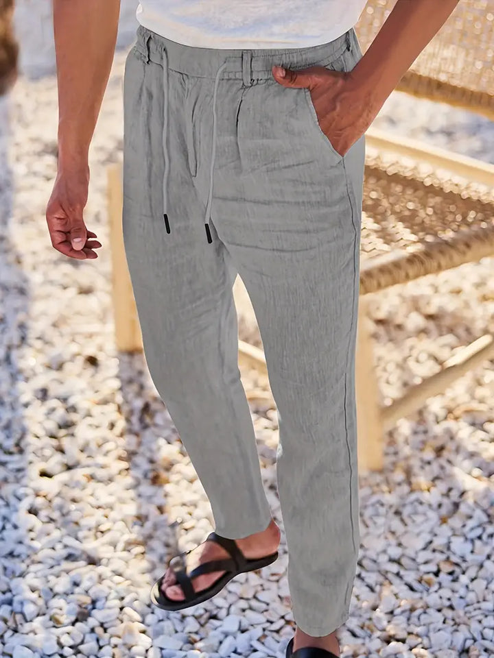 Daniel | Pantalones Largos De Lino Con Cordón