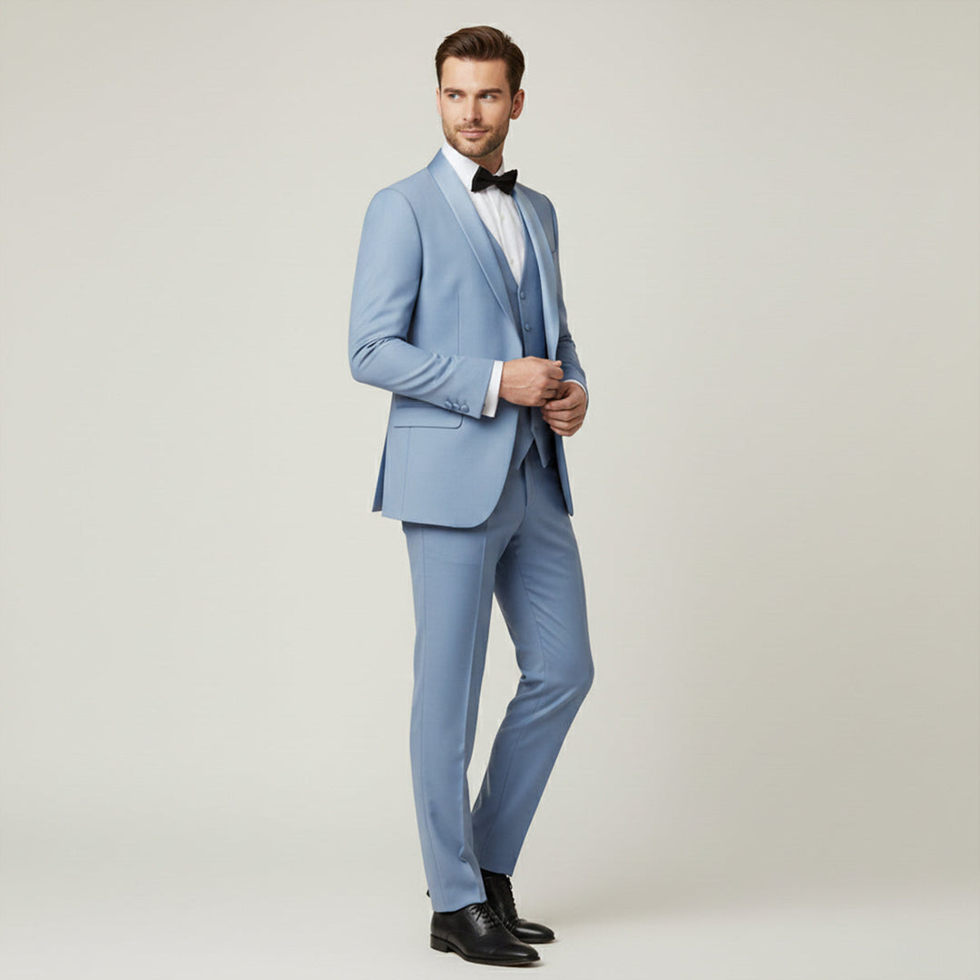 Celestino | Esmoquin de Tres Piezas Slim Fit para Ceremonias - Azul cielo