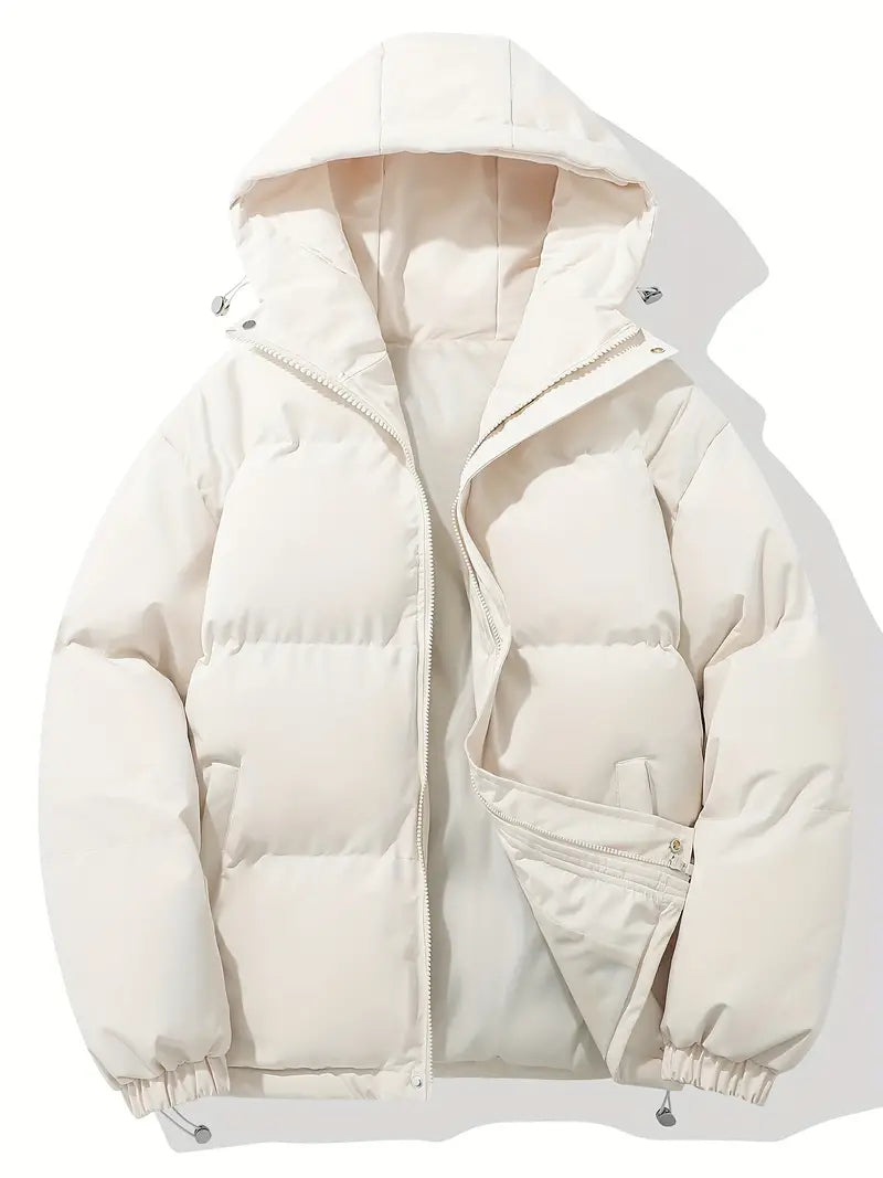 Celso | Plumífero Grueso de Invierno con Capucha - Beige claro