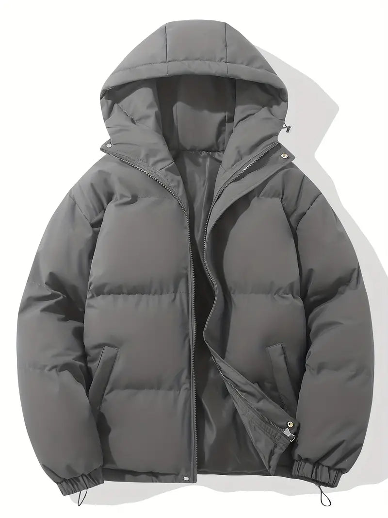 Celso | Plumífero Grueso de Invierno con Capucha - Gris oscuro