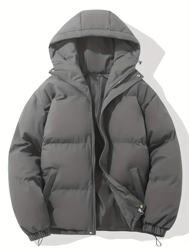 Celso | Plumífero Grueso de Invierno con Capucha - Gris oscuro
