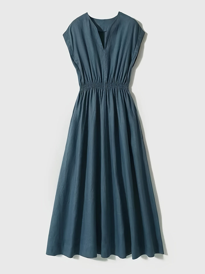 Victoria | Vestido de lino mezclado fluido y elegante