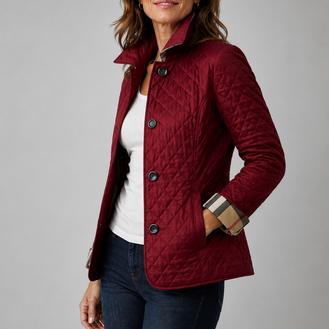 Claudina | Chaqueta Acolchada Ligera de Corte Recto - Rojo