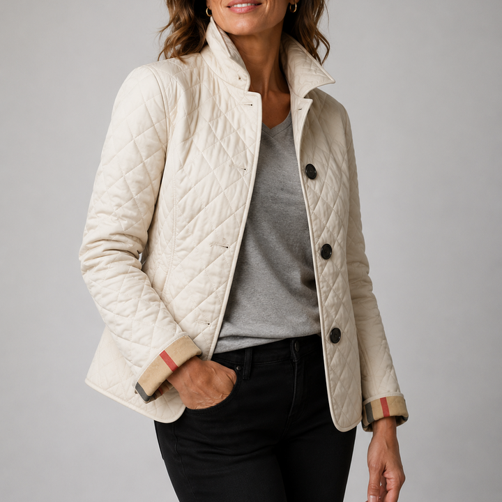 Claudina | Chaqueta Acolchada Ligera de Corte Recto - Beige