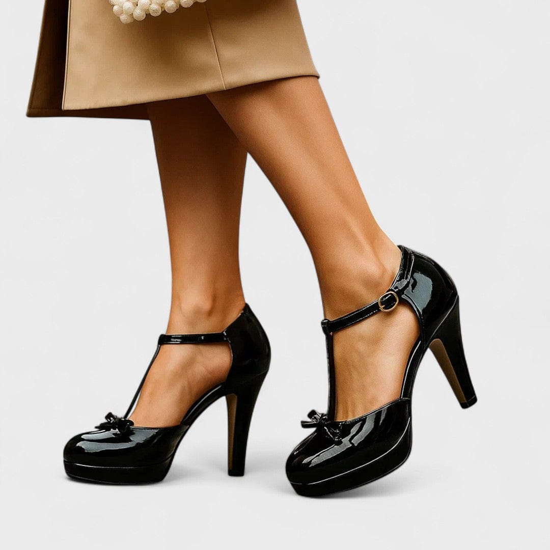 Clementina | Tacones Elegantes con Plantilla Ortopédica - Negro