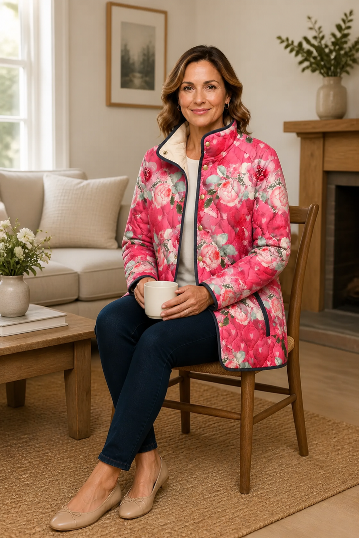 Cleofé | Chaqueta Acolchada Ligera de Mujer con Estampado Floral - 10