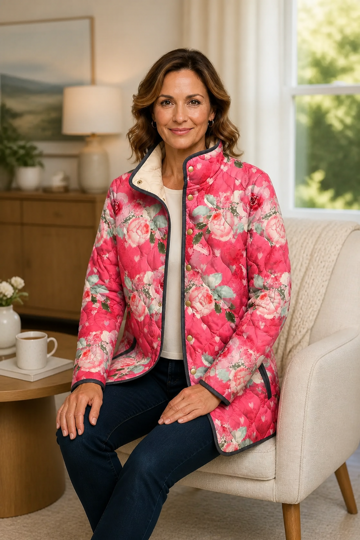 Cleofé | Chaqueta Acolchada Ligera de Mujer con Estampado Floral - 11