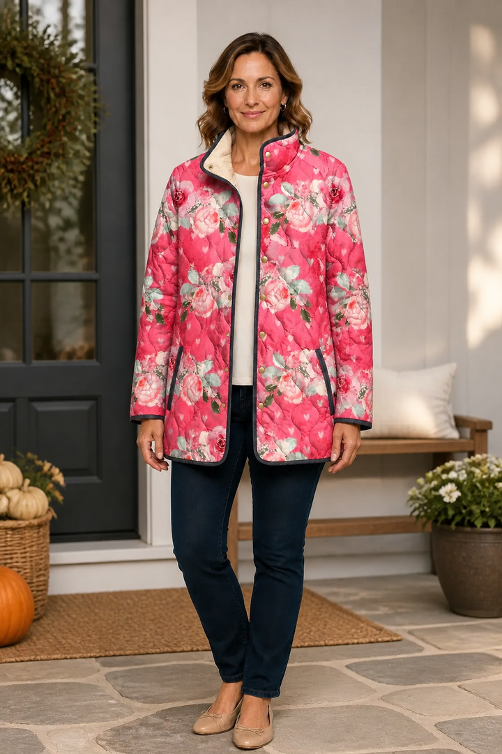 Cleofé | Chaqueta Acolchada Ligera de Mujer con Estampado Floral - 13