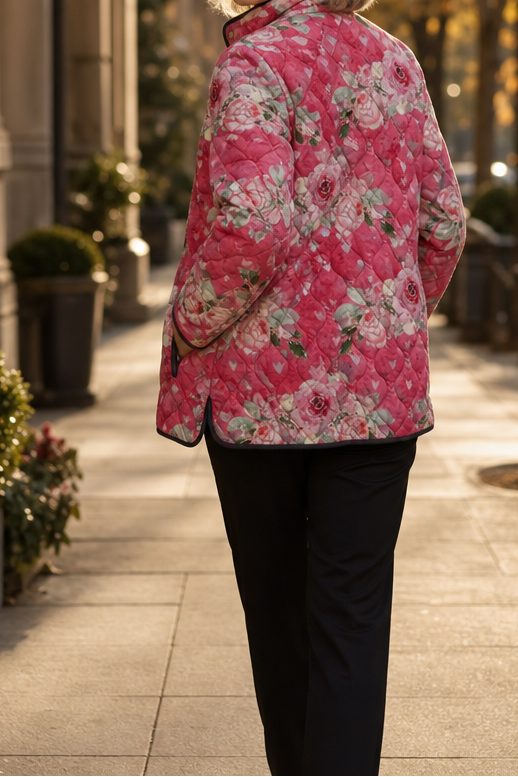 Cleofé | Chaqueta Acolchada Ligera de Mujer con Estampado Floral - 14
