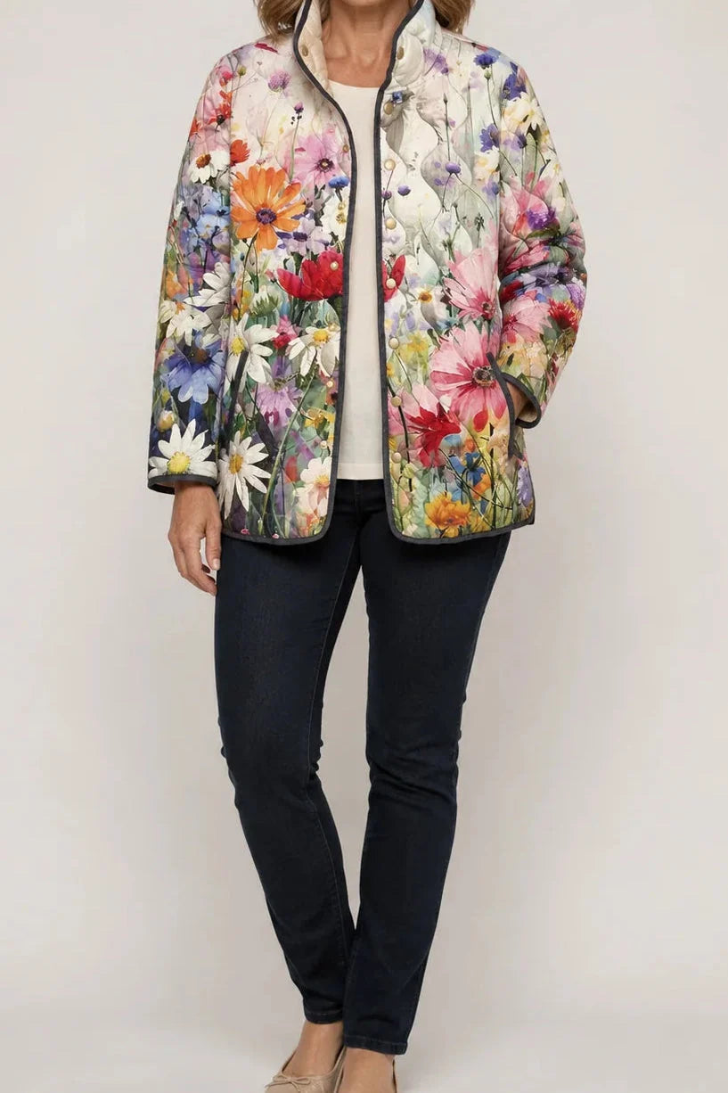 Cleofé | Chaqueta Acolchada Ligera de Mujer con Estampado Floral - Patchwork floral