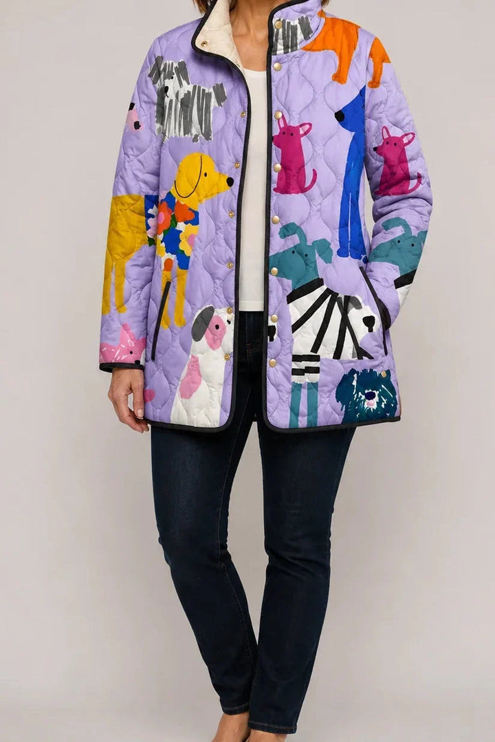 Cleofé | Chaqueta Acolchada Ligera de Mujer con Estampado Floral - Lavanda estampado