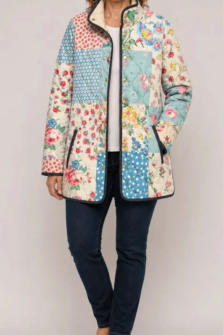 Cleofé | Chaqueta Acolchada Ligera de Mujer con Estampado Floral - Acuarela floral