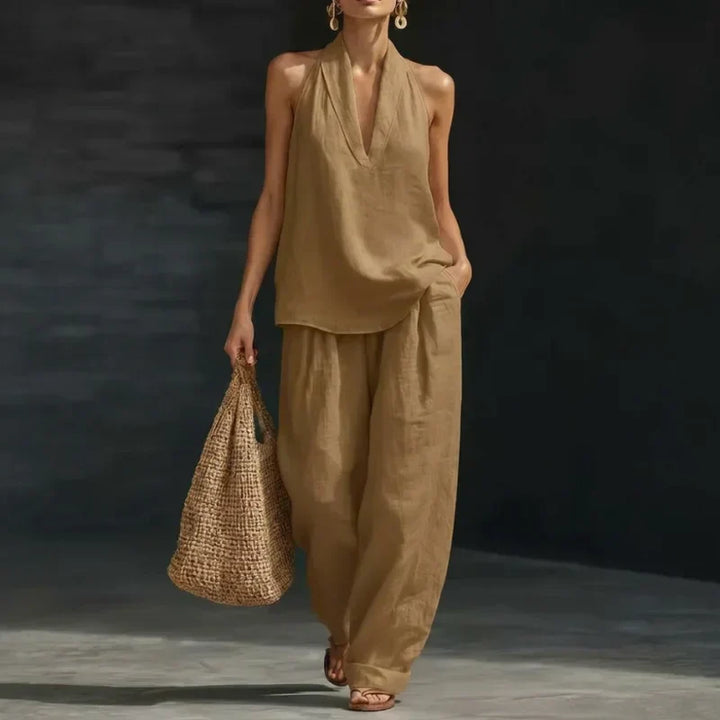 Natalia | Conjunto de dos piezas con textura de lino
