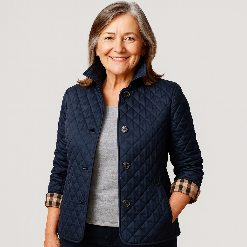 Constanza | Chaqueta Acolchada Ligera con Botones - Azul