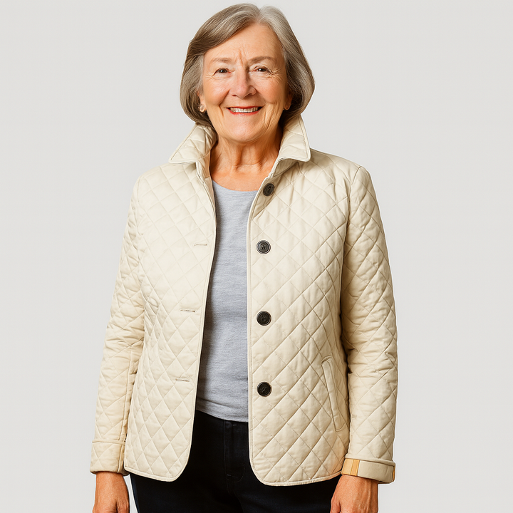 Constanza | Chaqueta Acolchada Ligera con Botones - Beige