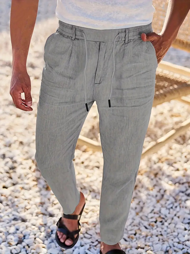 Daniel | Pantalones Largos De Lino Con Cordón