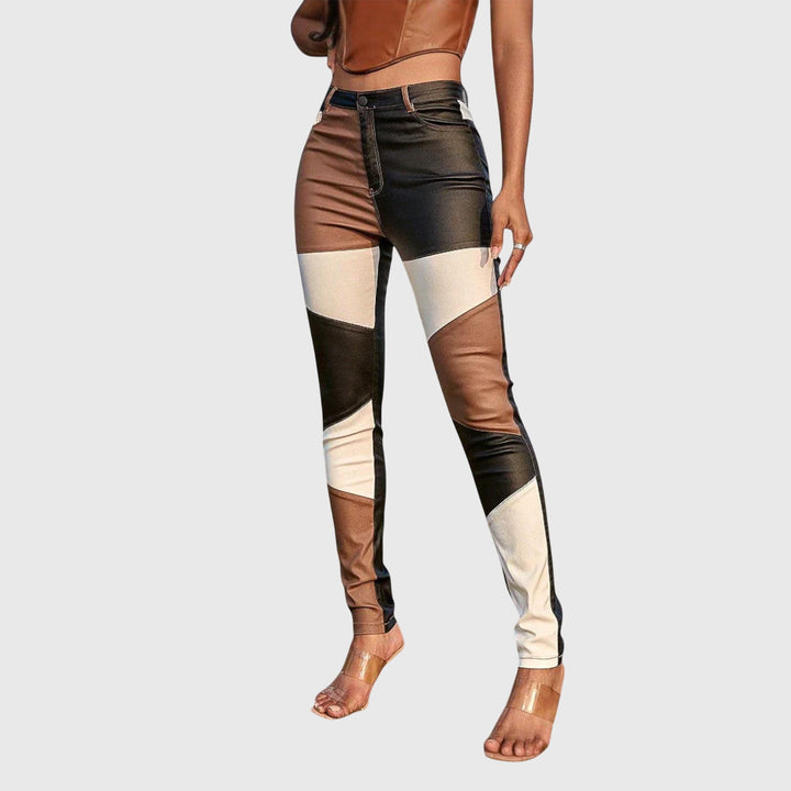 Amelia | Pantalón Tubo de Mujer de Bloques de Color