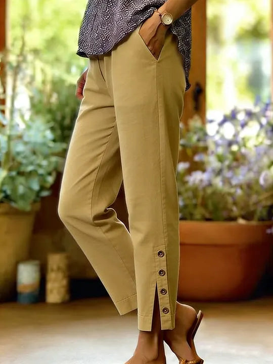 Lucía | Pantalones Casuales de Corte Suelto con Botones
