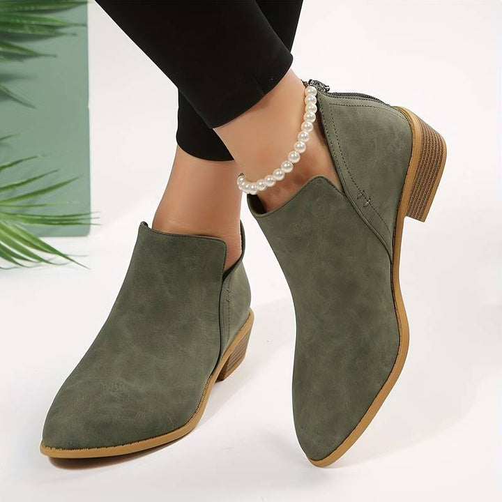 Lucrecia | Botines de Mujer sin Cordones con Tacón Bajo