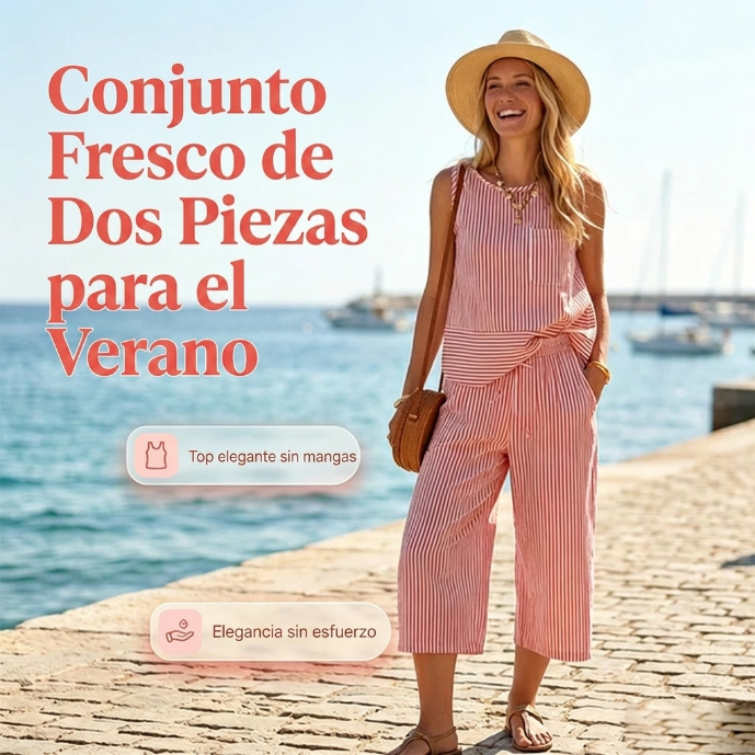 Raquel | Conjunto de algodón de rayas