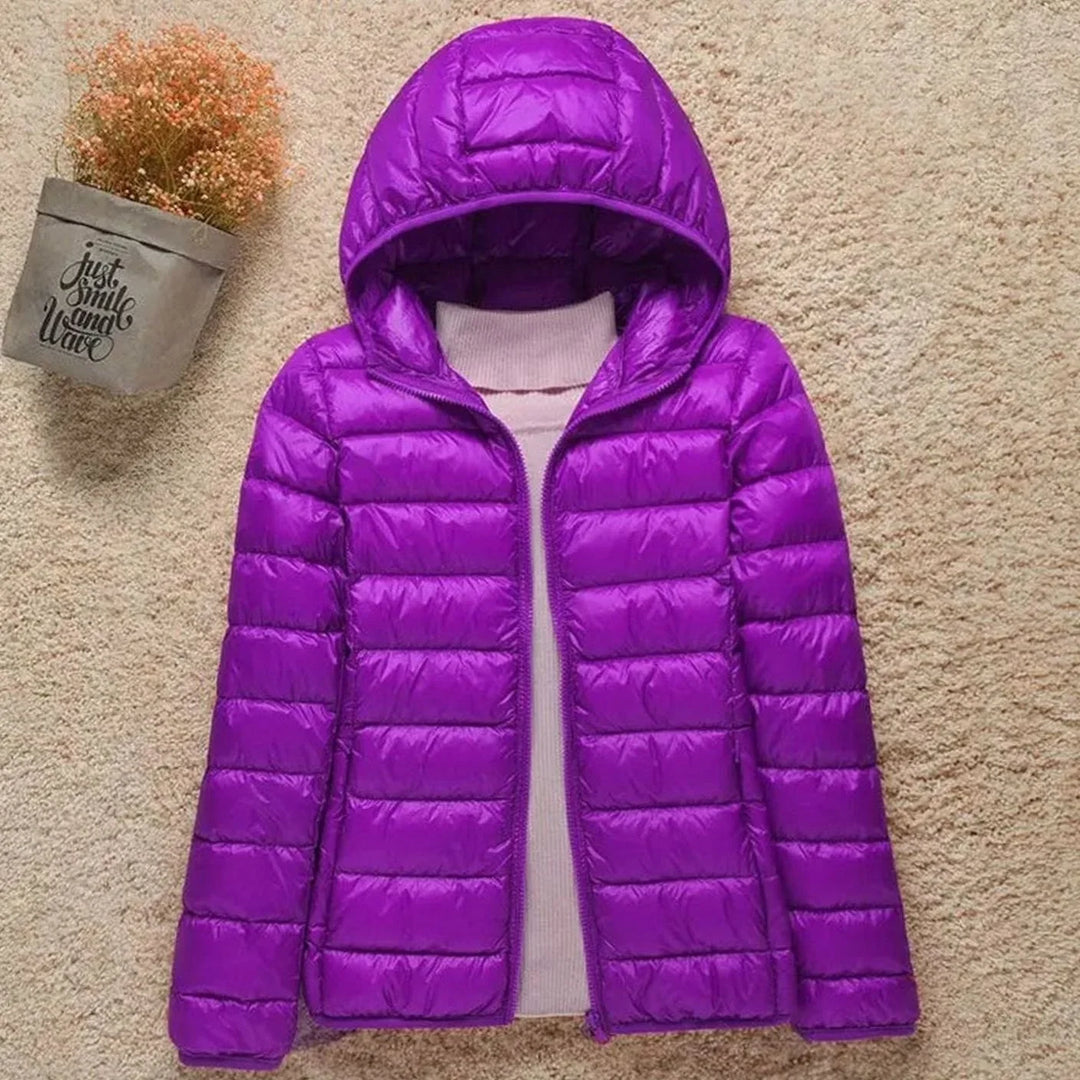 Donata | Chaqueta Acolchada Ligera Entallada con Capucha - Lila