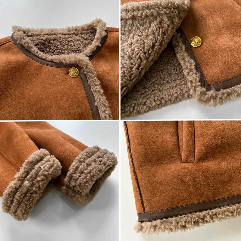 Remedios | Chaqueta de Mujer de Borrego Sintético con Botones