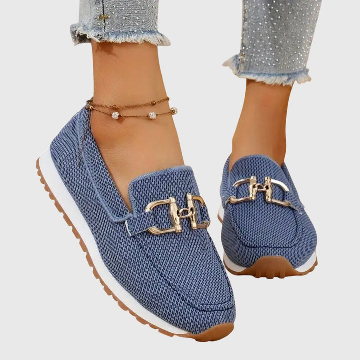 Rocío - Mocasines Ortopédicos de Mujer con Herraje Dorado